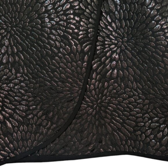 LOFT PETITES Shimmer Splash Faux Wrap Mini Skirt Black Jacquard Metallic Size 6P - Picture 4 of 13